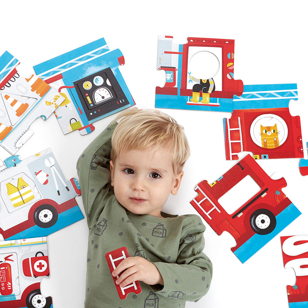 Saml-og-match-puslespil – Brandbil 2+