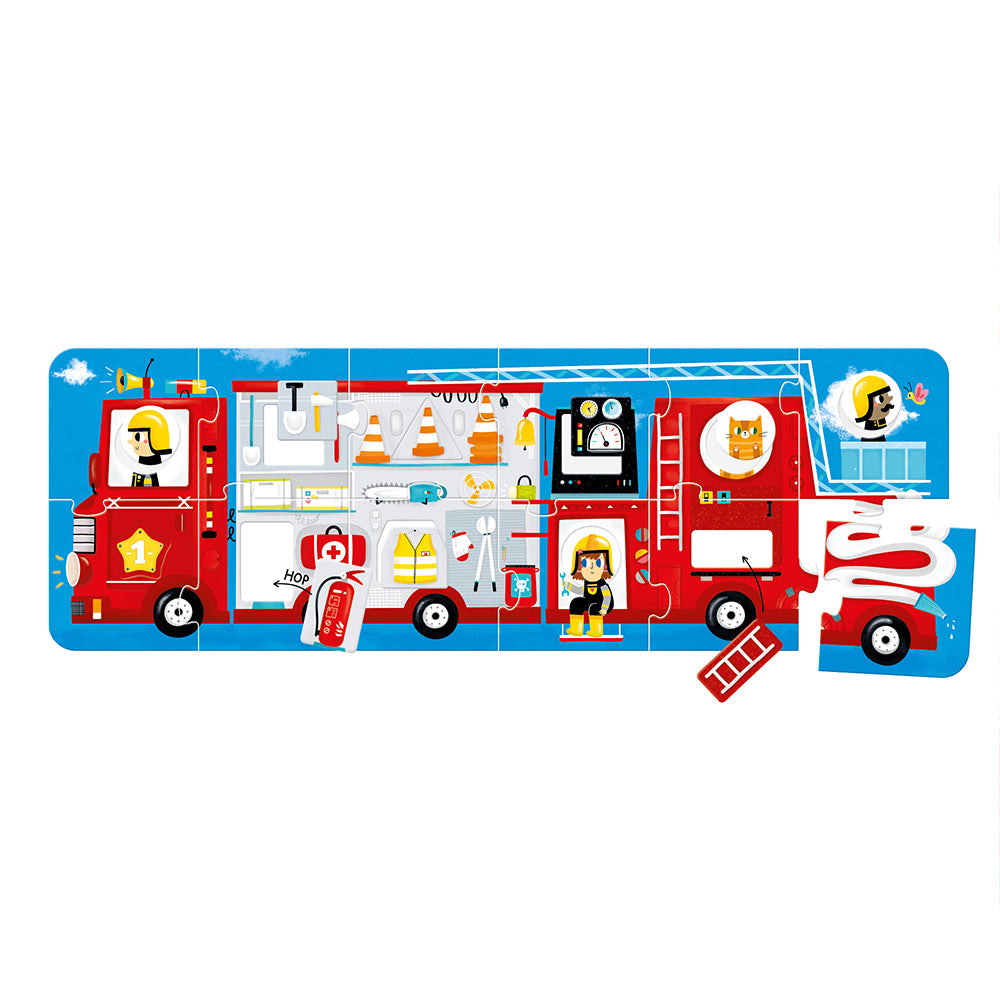 Saml-og-match-puslespil – Brandbil 2+
