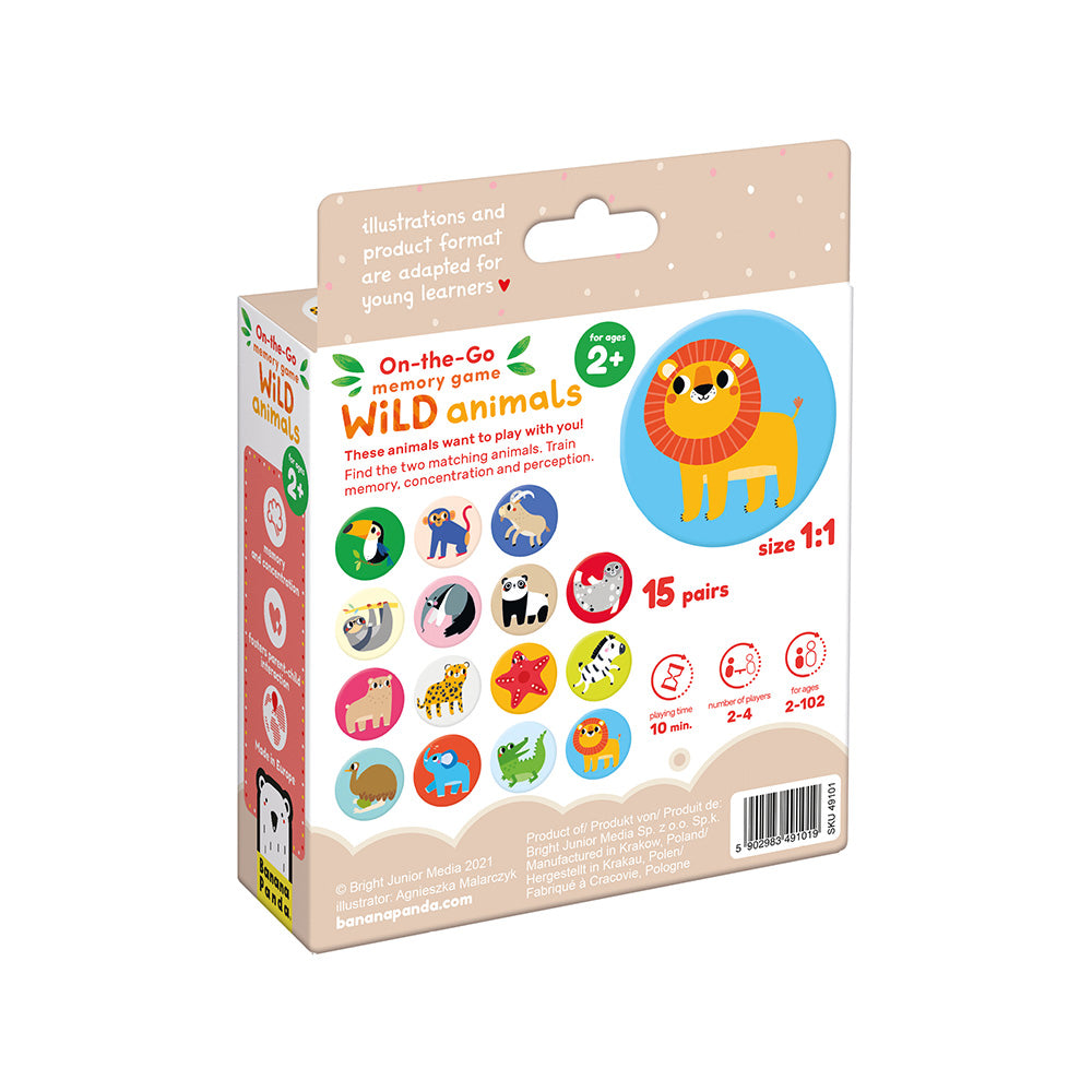On-the-Go Huskespil – Vilde dyr 2+