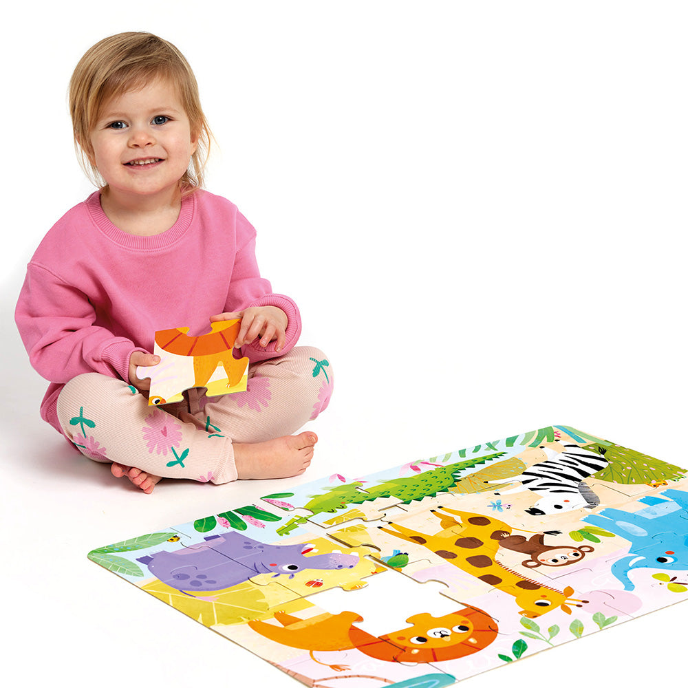 Vildt jumbo-puslespil – Safari 2+