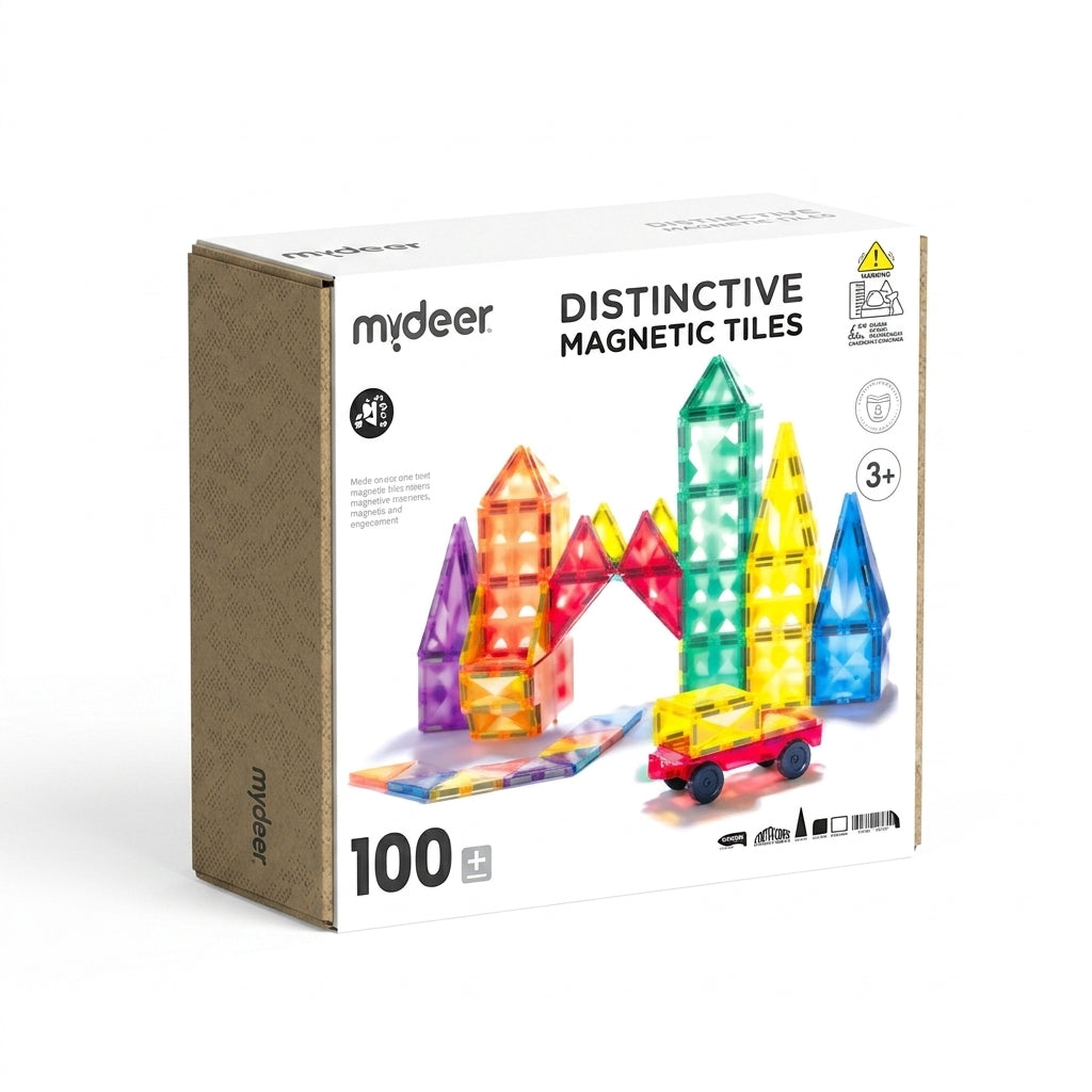 mideer Farverige magnetiske byggeplader – 100 dele