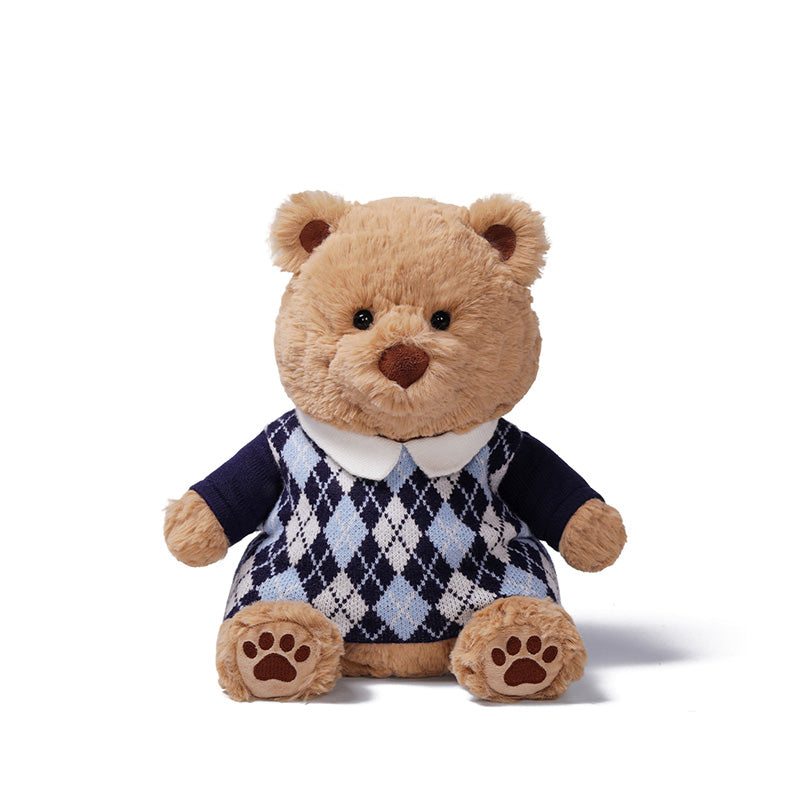 Raffles-bjørn med argyle-sweater