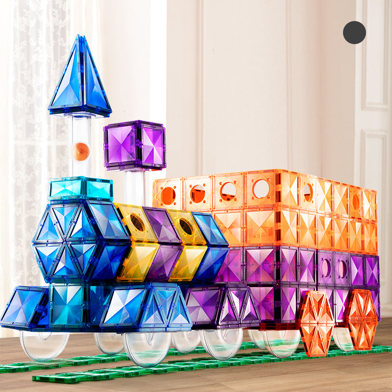 mideer Farverige magnetiske byggeplader – Kuglebane. 100 dele