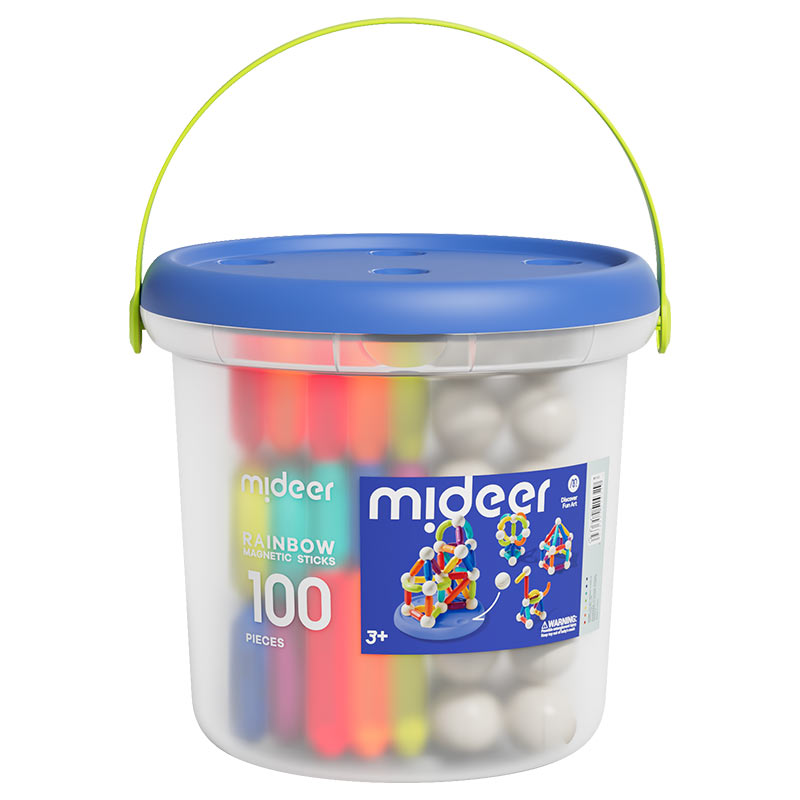 mideer Magnetiske byggestave i regnbuefarver - 100 dele