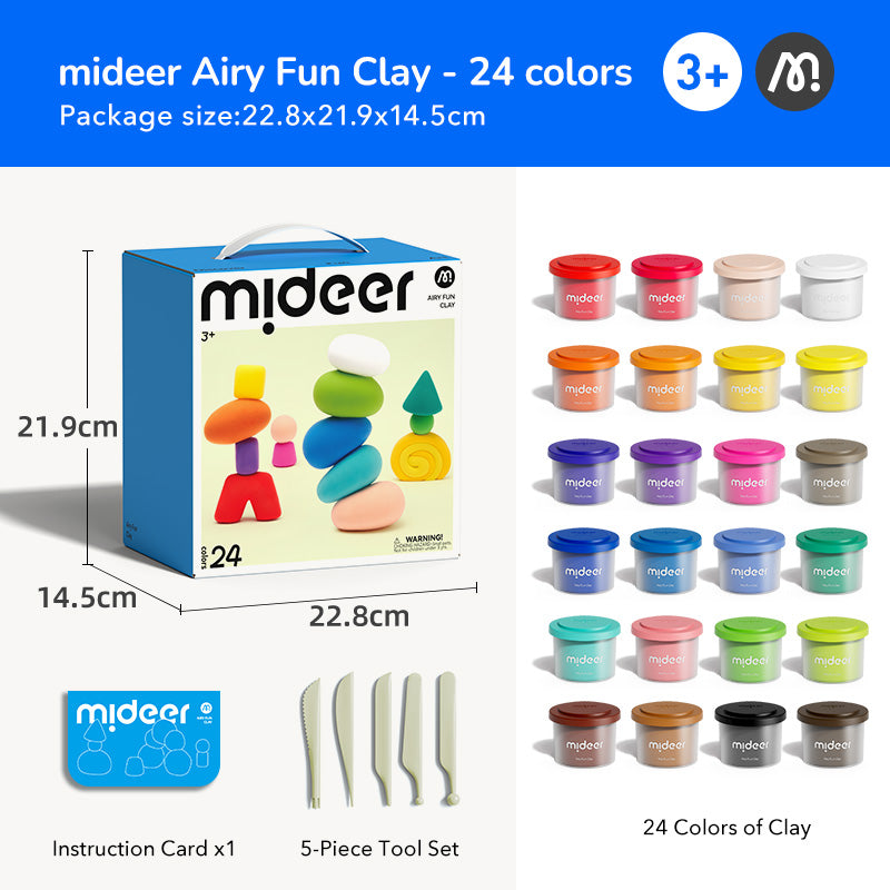 mideer Let modellermasse - 24 farver