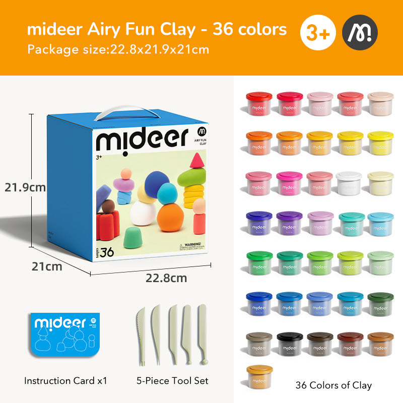 mideer Let modellermasse - 36 farver