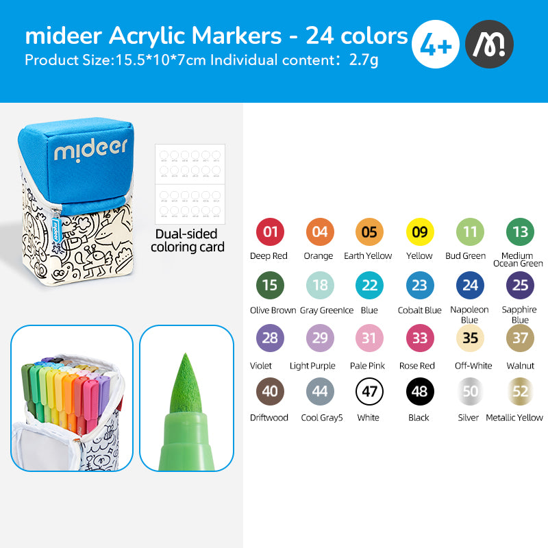 mideer Akryltuscher – 24 farver