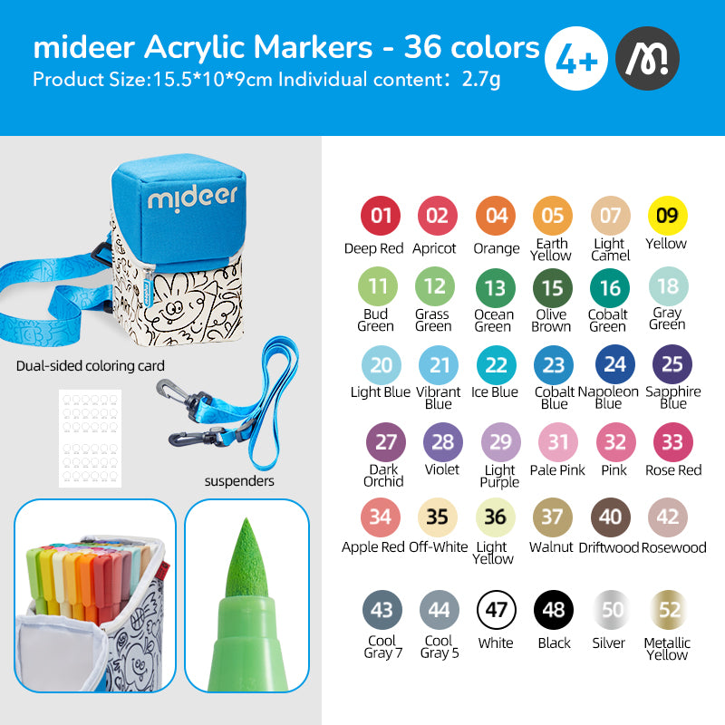 mideer Akryltuscher – 36 farver