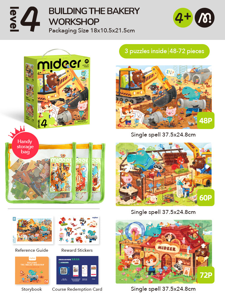 mideer Level-up Kunstpuslespil – Byggeplads (Niveau 4)