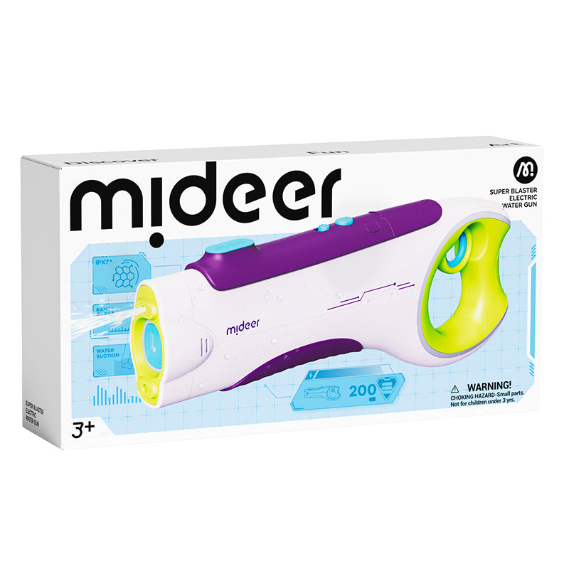 mideer Super Blaster elektrisk vandpistol – Lilla & Grøn