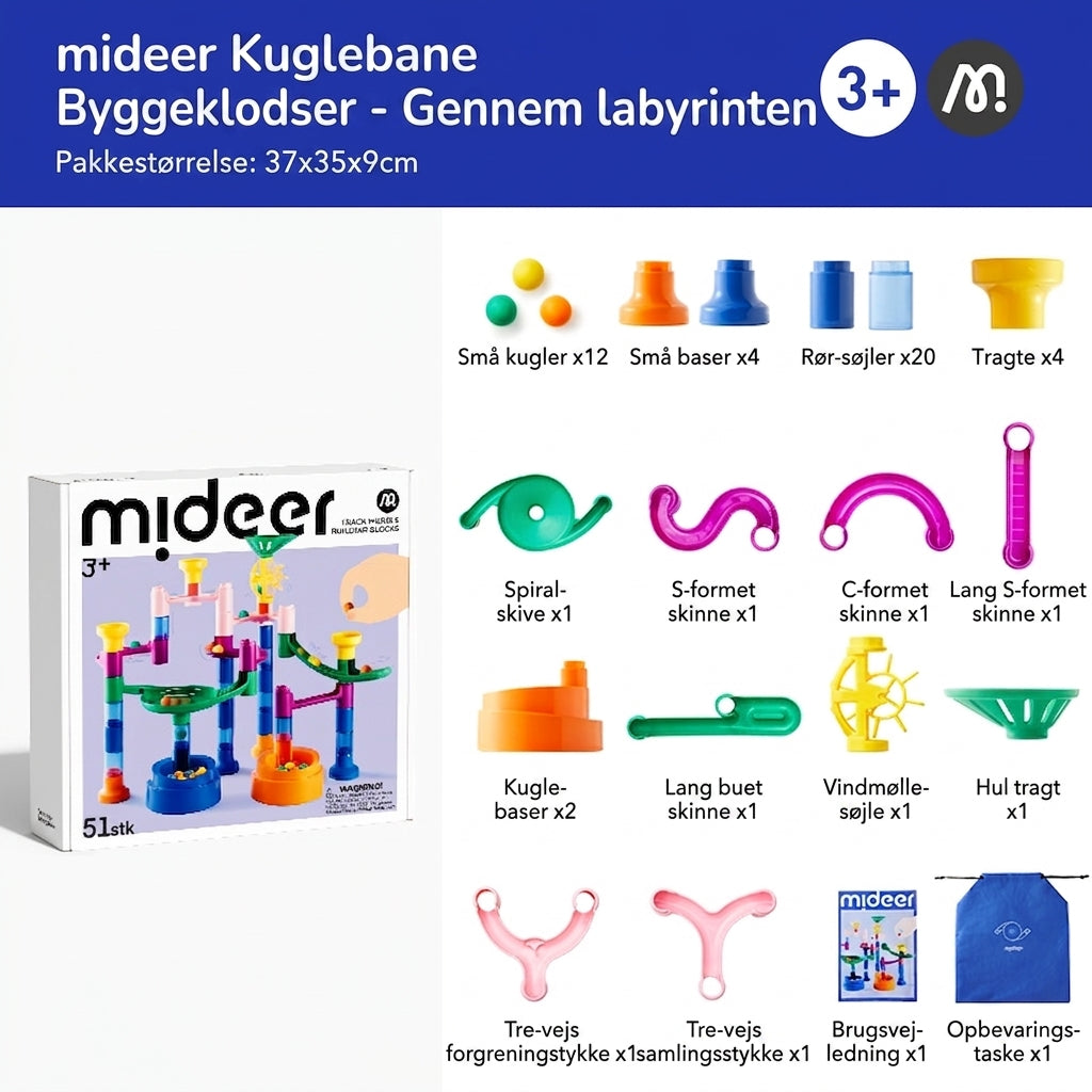 mideer Kuglebane-klodser – Kryds labyrinten