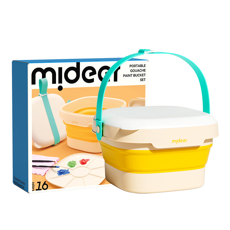 mideer Gouache-malesæt med transportabel spand