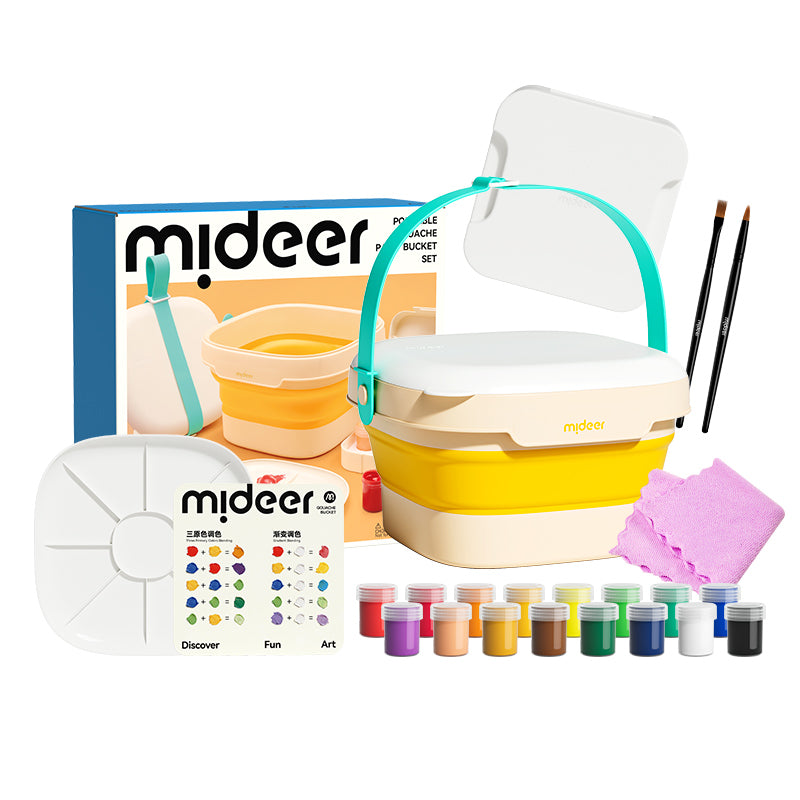 mideer Gouache-malesæt med transportabel spand