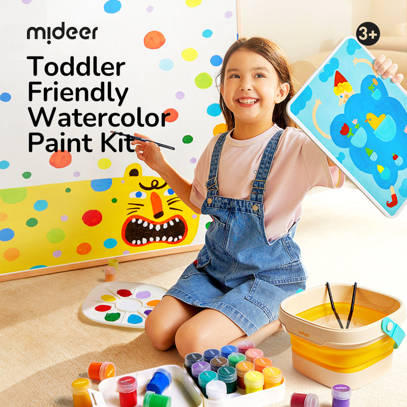 mideer Gouache-malesæt med transportabel spand