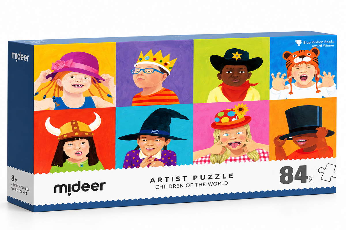 mideer Kunstnerpuslespil - Verdens børn - 84 brikker