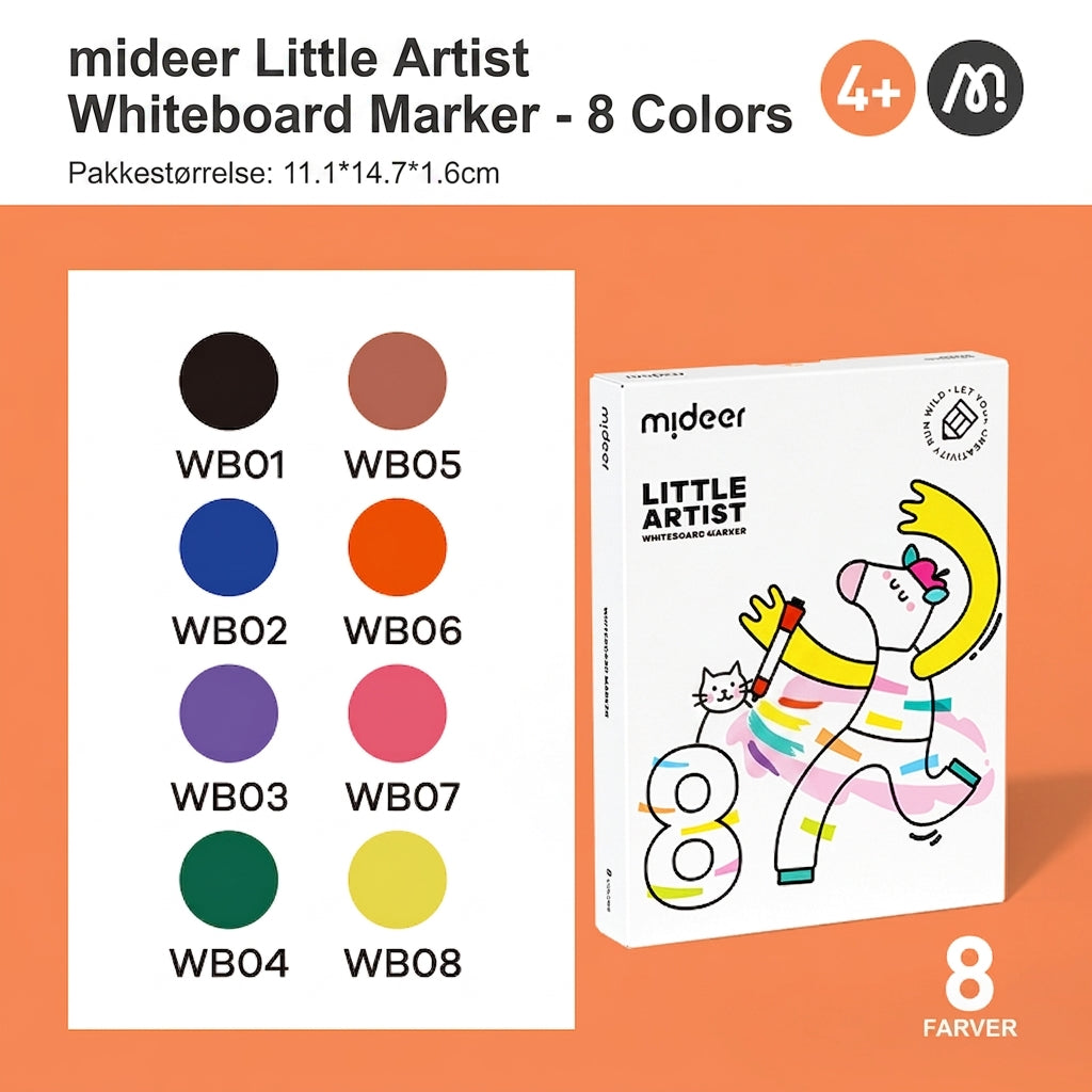 mideer Little Artist Whiteboard-tuscher – 8 farver