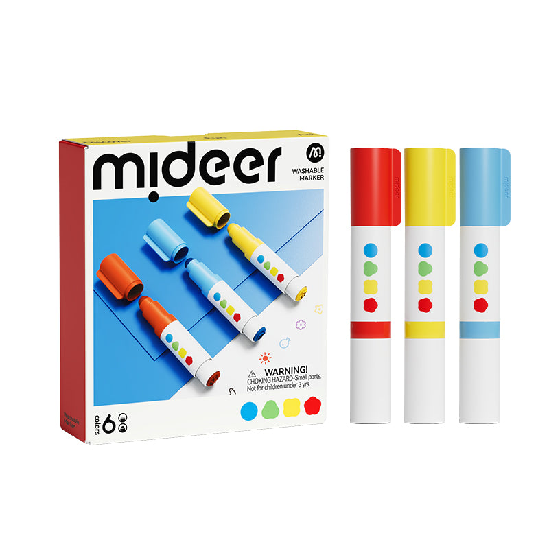 mideer Vaskbare stempeltuscher med rund spids – 12 farver