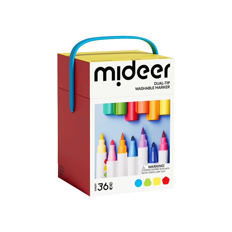 mideer Vaskbare tuscher med dobbeltspids - 36 farver