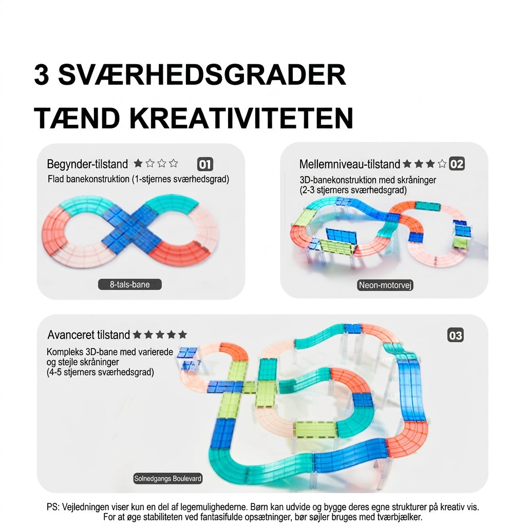 mideer Magnetiske byggeplader med racerbane