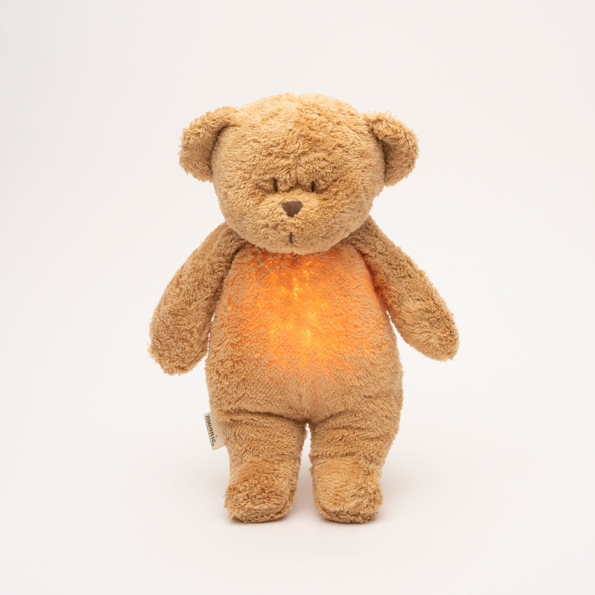 MOONIE 2.0 økologisk summende bamse med lampe – Cappuccino