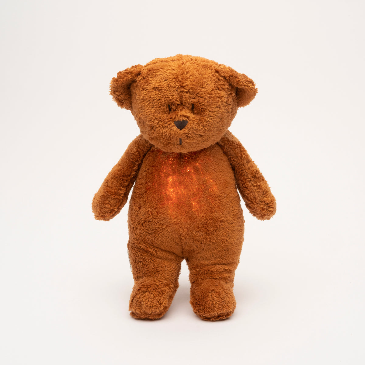 MOONIE 2.0 økologisk summende bamse med lampe – Karamel