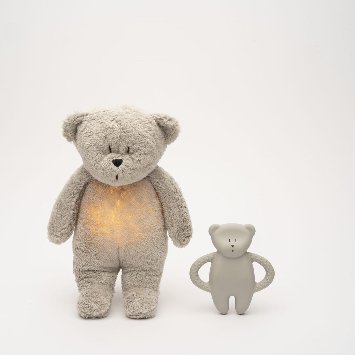MOONIE bidering i naturgummi, bamse – Grå – 54 g