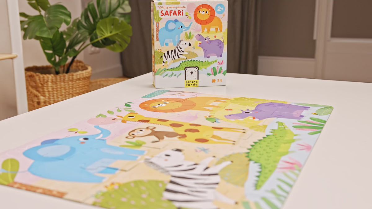 Indlæs video: Vildt jumbo-puslespil – Safari 2+