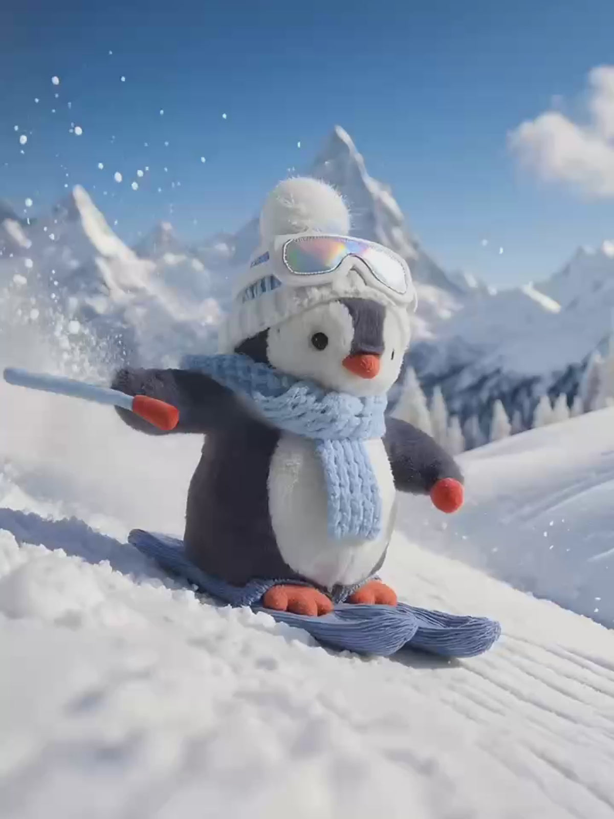 Indlæs video: Gletsjerpingvin på ski